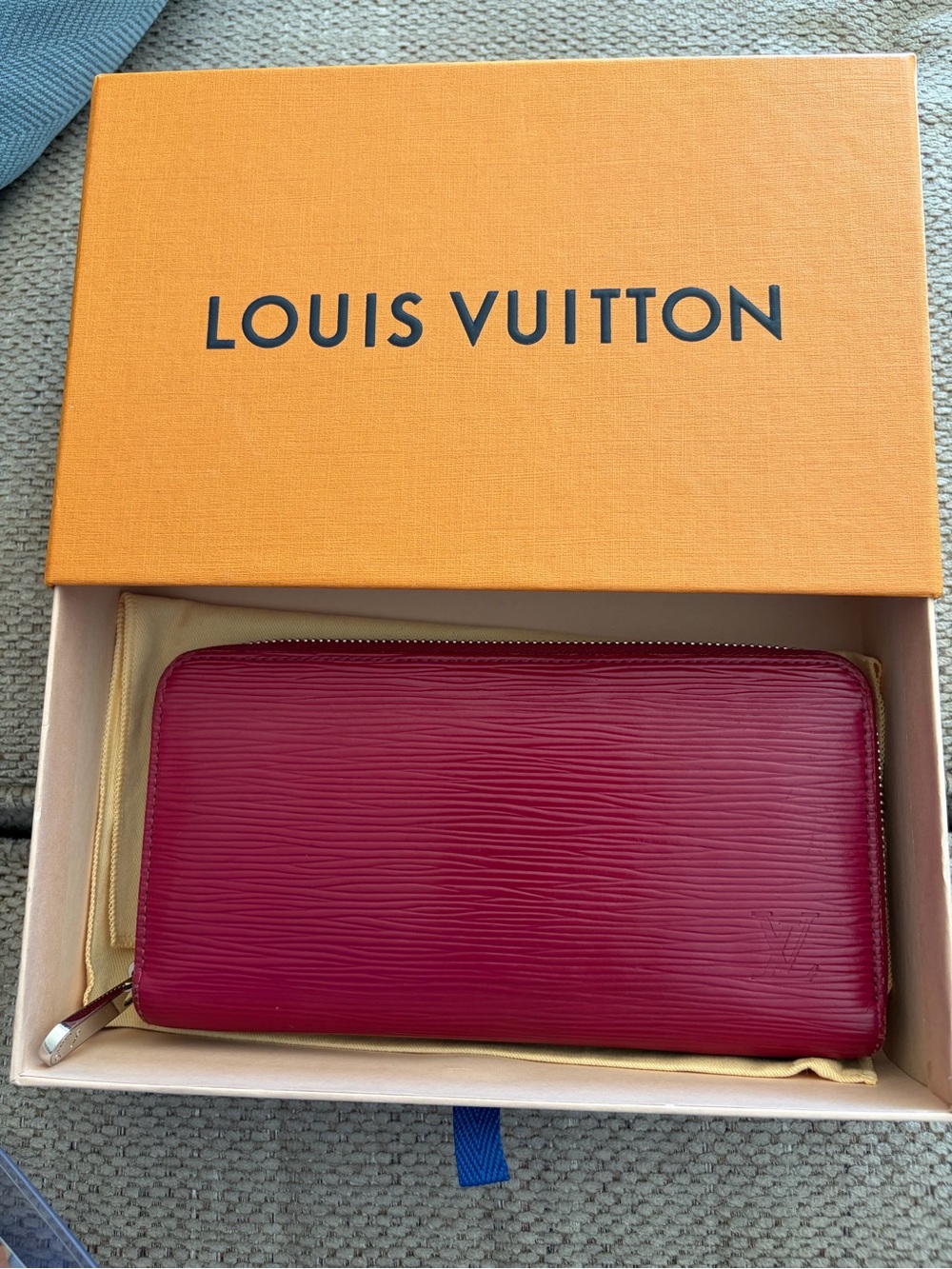 Louis Vuitton Epi Zip-Around Wallet in Red